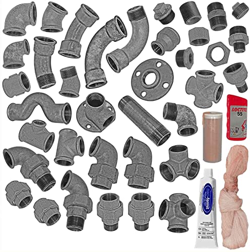 Temperguss verzinkt alle Sorten Gewindefittings | 1/2 bis 2 Zoll | Zubehör Gewindefittings Fitting > T-Verteiler IG-IG-IG-IG 1/2 Zoll von MegaHaustechnik