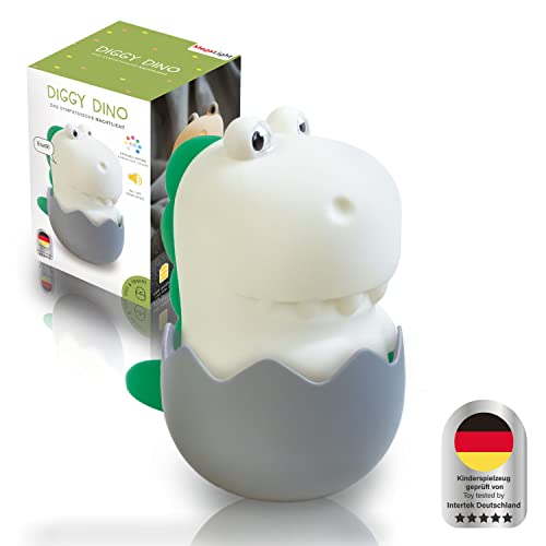MegaLight LED Nachtlicht Kinder | Nachtlicht Baby SPIELZEUGGEPRÜFT | Stilllicht RGB-Farbwechsel dimmbar Touch | Nachtlampe USB SOUNDEFFEKT | Diggy Dino von MegaLight