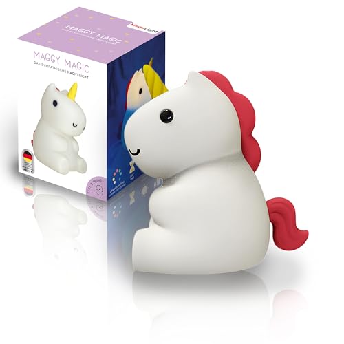 MegaLight LED Nachtlicht Kinder RGB Farbwechsel | ohne verschluckbare Kleinteile | Stilllicht dimmbar Timer | Nachtlicht Einhorn mit Touch USB | Maggy Magic von MegaLight