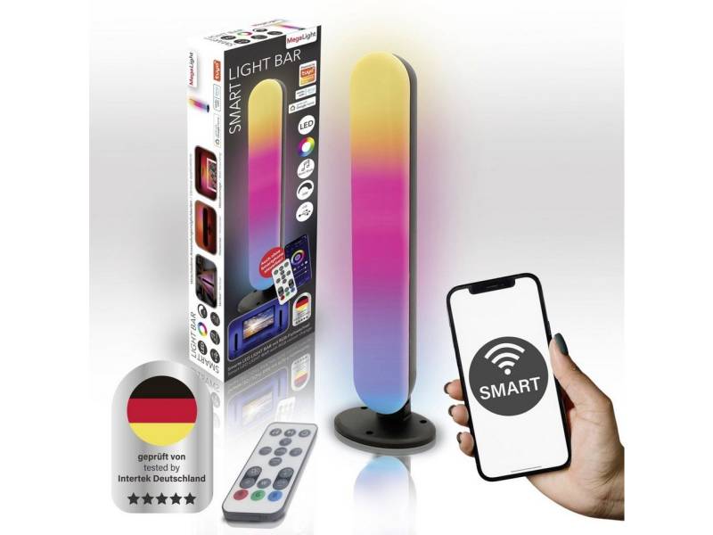 MegaLight Tischleuchte MegaLight Smart Light Bar Tuya 3,5W, RGBIC, BT, Inkl. Leuchtmittel, Nicht dimmbar ohne Bewegungsmelder Smart Home-fähig von MegaLight