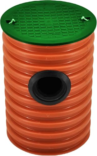 Drainageschacht DN315 0,5m/1m mit Anschluss 1xDN110/1xDN160 Deckel Grün Sickerschacht Schacht Kontrollschacht Rohr Drainage Dachrinne Mit Boden/Ohne Boden (0,5m Rohr 1x Manschette 110 ohne Boden) von Megaa store