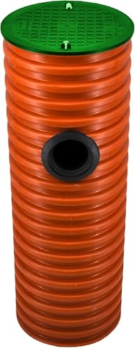 Drainageschacht DN315 0,5m/1m mit Anschluss 1xDN110/1xDN160 Deckel Grün Sickerschacht Schacht Kontrollschacht Rohr Drainage Dachrinne Mit Boden/Ohne Boden (1m Rohr 1x Manschette 160 ohne Boden) von Megaa store