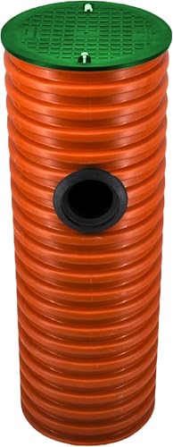 Drainageschacht DN315 0,5m/1m mit Anschluss 2xDN110/2xDN160 Deckel Grün Sickerschacht Schacht Kontrollschacht Rohr Drainage Dachrinne Mit Boden/Ohne Boden (1m Rohr 2x Manschette 160 mit Boden) von Megaa store