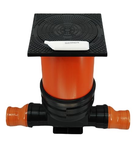 KG Kontrollschacht DN 315/ Anschlüße160-125-110 Höhe 0,5m bis 2m Revisionsschacht Abwasserschacht Schacht Rohr, Deckel quadratisch Rahmen geschlossen 40x40 mit Gleitpaste (Rohr 0,5m, 2 x DN125) von Megaa store