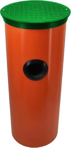 KG Rohr Abwasserrohr DN400 0,5m/1m mit 1/2/3/4Anschluss DN110/DN160 Manschette Drainageschacht Deckel Grün Sickerschacht Schacht Kontrollschacht Drainage Dachrinne (1m Rohr 1x Manschette 110) von Megaa store