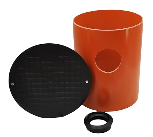 KG Rohr Abwasserrohr DN400 0,5m/1m mit 1/2/3/4Anschluss DN110/DN160 Manschette Drainageschacht Deckel Sickerschacht KG Schacht Kontrollschacht KG Rohr Drainage Dachrinne (0,5m Rohr 1x Manschette 160) von Megaa store