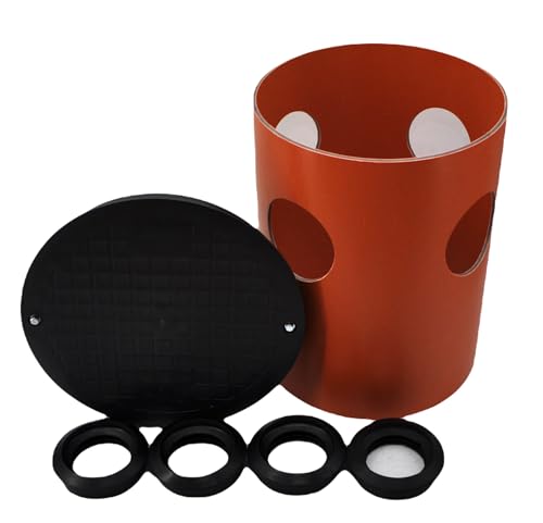 KG Rohr Abwasserrohr DN400 0,5m/1m mit 1/2/3/4Anschluss DN110/DN160 Manschette Drainageschacht Deckel Sickerschacht KG Schacht Kontrollschacht KG Rohr Drainage Dachrinne (0,5m Rohr 4x Manschette 160) von Megaa store