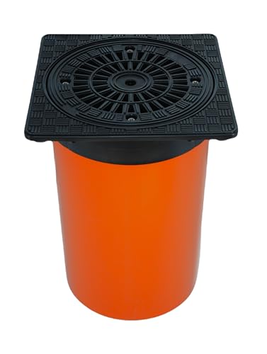 MEGAASTORE Rohr mit Deckel Schachtverlängerung DN315/315mm Schachtdeckel Kontrollschacht Kanaldeckel (0,5m Rohr Deckel quadratisch Rahmen belüftung) von Megaa store