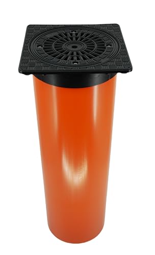 MEGAASTORE Rohr mit Deckel Schachtverlängerung DN315/315mm Schachtdeckel Kontrollschacht Kanaldeckel (1m Rohr Deckel quadratisch Rahmen belüftung) von Megaa store