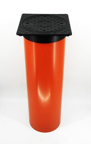 MEGAASTORE Rohr mit Deckel Schachtverlängerung DN315/315mm Schachtdeckel Kontrollschacht Kanaldeckel (1m Rohr Deckel quadratisch Rahmen geschlossen) von Megaa store