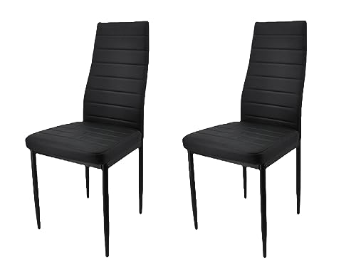 Megaa store Esszimmerstühle, Modernen Esszimmerstühlen Skandinavisches Retro-Design l Eleganter Küchenstuhl für Esstisch oder Wohnzimmer (Black, 2) von Megaa store