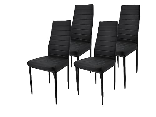 Megaa store Esszimmerstühle, Modernen Esszimmerstühlen Skandinavisches Retro-Design l Eleganter Küchenstuhl für Esstisch oder Wohnzimmer (Black, 4) von Megaa store