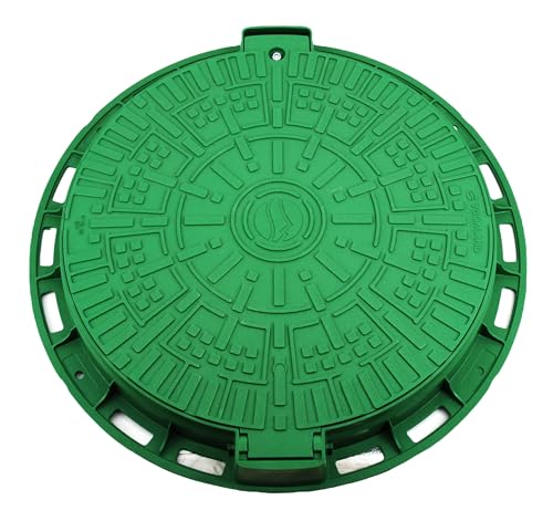 Megaa store Kanaldeckel Kunstoffdeckel Schachtdeckel DN600 Gully Brunnendeckel Kunststoffschacht Schachtabdeckung Kontrollschacht (Grün) von Megaa store