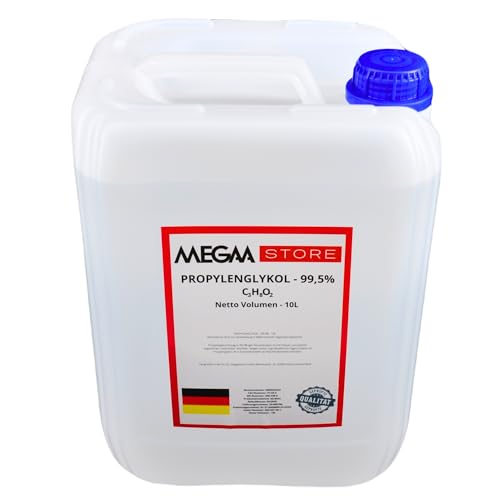 Megaa store Propylenglykol 99,5% | 1L bis 20L | Kühlmittel Solarflüssigkeit Kühlsystem Heizungs- Solar- Klimaanlagen- und Wärmepumpen Installationen von Megaa store