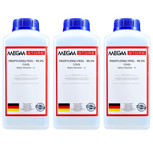 Megaa store Propylenglykol 99,5% | 1L bis 20L | Kühlmittel Solarflüssigkeit Kühlsystem Heizungs- Solar- Klimaanlagen- und Wärmepumpen Installationen von Megaa store