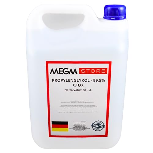 Megaa store Propylenglykol 99,5% | 1L bis 20L | Kühlmittel Solarflüssigkeit Kühlsystem Heizungs- Solar- Klimaanlagen- und Wärmepumpen Installationen von Megaa store