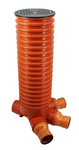 Megaastore Schacht Kontrollschacht Revisionsschacht DN 315/160 Rohr 100cm Schachtdeckel voll, Wasserdicht - Komplett SET (1m Rohr Anschlusse DN110) von Megaa store