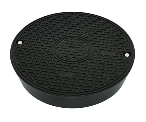 Schachtabdeckung Schachtdeckel Kanaldeckel Deckel Kunststoff Rund und quadratisch Ø DN315 Schwarz PP Abflusssteigrohr Rohr Zisternendeckel (Schachtabdeckung Voll) von Megaa store