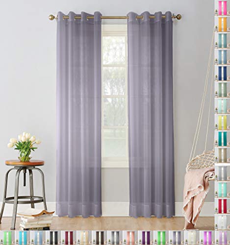 Megachest 2-lagiger Sichtschutz Vorhang mit ausgefallenem Design, Grey Lavender, 56"wideX108"drop(W142cmXH274cm) von Megachest