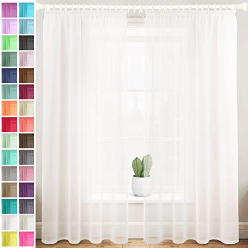 Megachest Lucy Gewebter Voile-Raffband, 2 Paneele mit Raffhaltern, elfenbeinfarben, 142 cm breit x 206 cm lang von Megachest