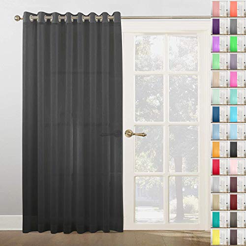 Megachest Vorhang, gewebt, sehr breit, metallisch, mit Ringösen, 1 Panel, Schwarz, 300 x 206 cm von Megachest