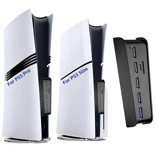 6 Ports USB Hub für PS5 Pro/Slim Konsole, High-Speed Expander Hub Ladeanschluss mit 4 USB-A 2.0 + 1 USB Ladeanschluss + 1 Typ C Anschluss, Kompatibel mit PlayStation 5 Pro/Slim Frontbuchsen 6 Ports USB Hub für PS5 Pro/Slim Konsole, High-Speed Expander Hub Ladeanschluss mit 4 USB-A 2.0 + 1 USB Ladeanschluss + 1 Typ C Anschluss, Kompatibel mit PlayStation 5 Pro/Slim Frontbuchsen von Megadream