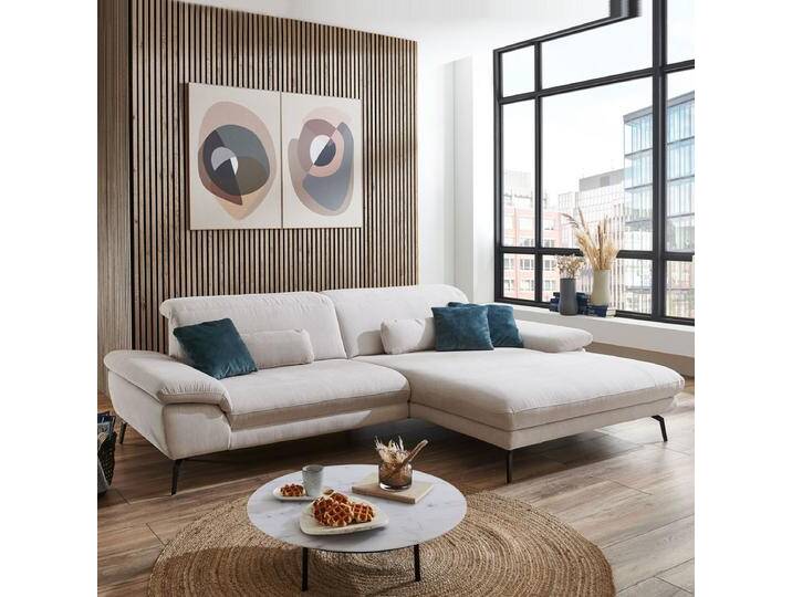 Megapol Ecksofa MP-IN22025 in beigem Stoff mit Canape rechts viele Farben Armteilverstellung und Relaxfunktion wählbar auf Metallfüßen Megapol Ecksofa MP-IN22025 in beigem Stoff mit Canape rechts viele Farben Armteilverstellung und Relaxfunktion wählbar auf Metallfüßen von Megapol