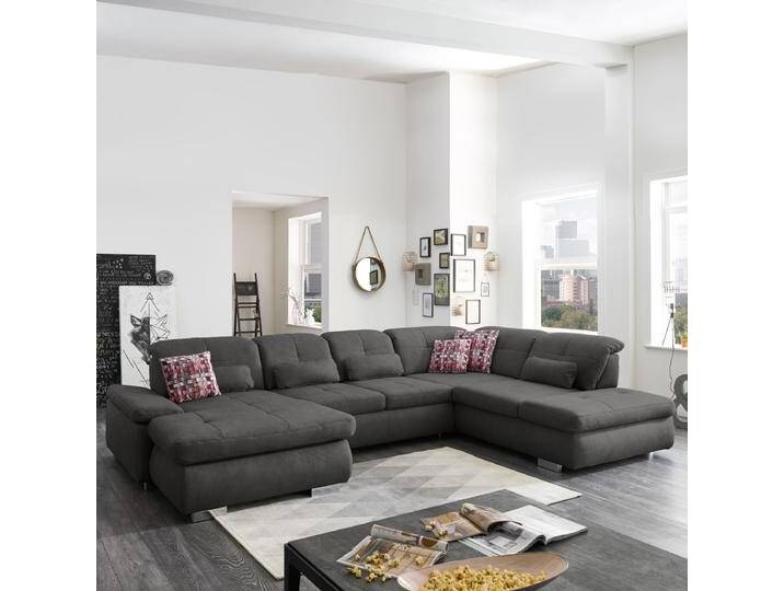 Megapol MP-IN16012 Artus Wohnlandschaft mit Anstellhocker in grauem Mikrofaserbezug wählbar auf vielen Fußvarianten in Holz oder Metall Megapol MP-IN16012 Artus Wohnlandschaft mit Anstellhocker in grauem Mikrofaserbezug wählbar auf vielen Fußvarianten in Holz oder Metall von Megapol