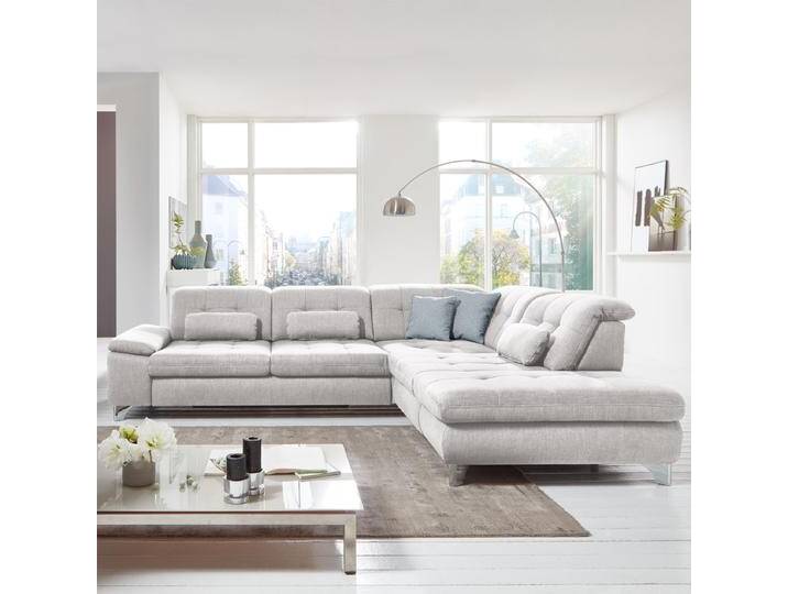 Megapol MP-IN18012 Ecksofa mit flexiblen Rückenpolstern Rücken echt bezogen in Stoff grau und weiteren Farben Megapol MP-IN18012 Ecksofa mit flexiblen Rückenpolstern Rücken echt bezogen in Stoff grau und weiteren Farben von Megapol