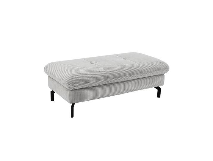 Megapol MP-IN20110 XXL-Hocker in rechteckiger Form in weichem Cordbezug in grau auf eleganten Metallfüßen von Megapol