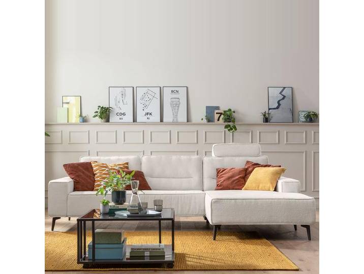 Megapol MP-IN23123 Ecksofa in Stoff beige mit wählbarer Funktion sowie einer Kopfstützen mit legerer Polsterung und wählbarer Fußausführung Megapol MP-IN23123 Ecksofa in Stoff beige mit wählbarer Funktion sowie einer Kopfstützen mit legerer Polsterung und wählbarer Fußausführung von Megapol