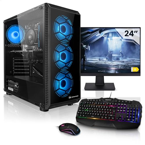 Megaport Komplett Set Cyclops AMD Athlon 3000G 4X 3.50 GHz • 24" Monitor • Windows 11 • Nvidia GeForce GT1030 2GB • 8GB 3200 MHz DDR4 • 500GB SSD • Tastatur • Maus pc Gaming komplettpaket von Megaport