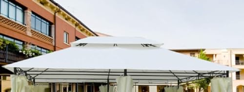 Ersatzplane für Pavillon 3 x 4 mit Überstand Befestigung Top Tuch Ecru mit Airvent von Megashopitalia