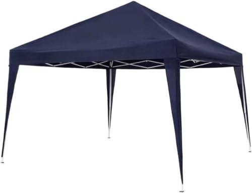 Faltbarer Pavillon für Garten, 3 x 3 cm, automatisch, zusammenklappbar, Akkordeon, Stand, Meerestand aus Aluminium (ohne Seitenwände, blau) von Megashopitalia