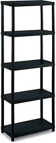 Megashopitalia Modulares Regal mit 5 Ablagen für den Innenbereich aus Kunststoff 30 kg für Regal (L70 x B30 x H174 cm) von Megashopitalia