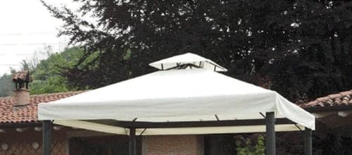 Megashopitalia Top Ersatzabdeckung für Pavillon, 3 x 3 m, mit Original-Airvent, Weiß von Megashopitalia