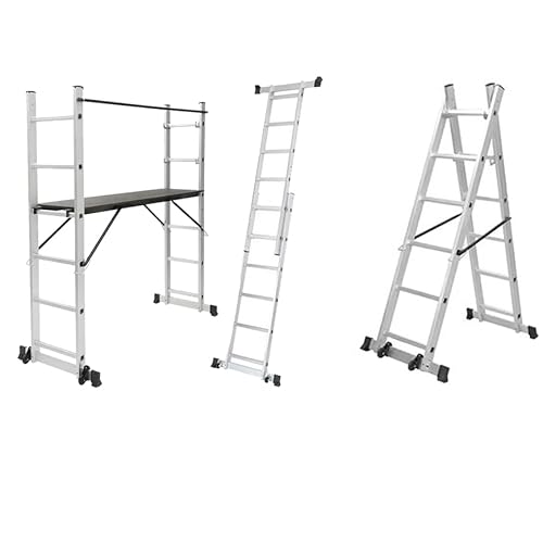 Multifunktionsleiter 4 in 1 Aluminium mit Plattform klappbar mit Rollen Multifunktionsleiter 4 in 1 Aluminium mit Plattform klappbar mit Rollen von Megashopitalia