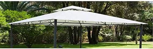 Top Abdeckplane für Pavillon, Ersatz, 3 x 3 m, Beige mit Airvent zum Befestigen an Kanten, nur Abdeckplane von Megashopitalia