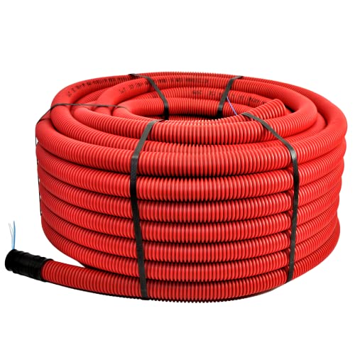 Unterirdisches Wellrohr M40 mm | Leerrohr Elektrorohr Erdwellrohr Rot | 5m 10m 25m 50m (5 Meter) von Boppon