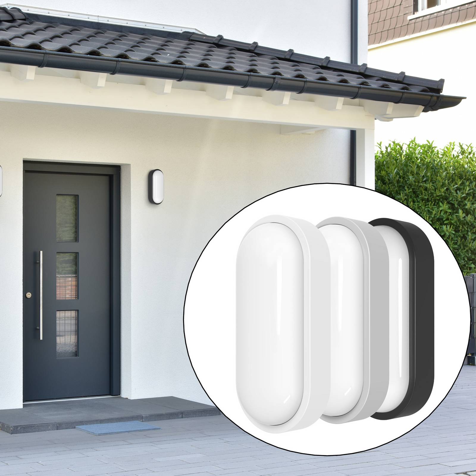 MEGATRON LED-Außenwandlampe Zella Neo XL Sensor, grau, IP54 von Megatron