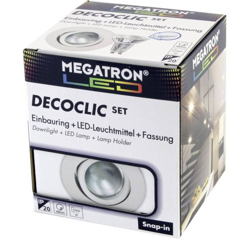Megatron Einbauleuchte Megatron MT75400 Einbauleuchte LED GU10, GU5.3 6 W Weiß von Megatron