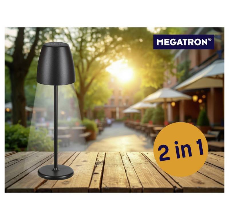 Megatron Tischleuchte Megatron TAVOLA Solar MT68059 Akku-Tischlampe LED 2 W Schwarz von Megatron