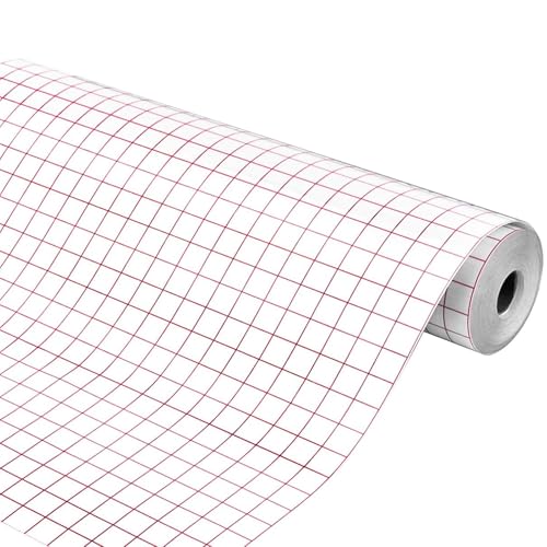 Megcdtr Transferfolie Plotter für Plotterfolie, 30.5 * 500cm Übertragungsfolie Plotter, Transferfolie Plotter mit Rot Raster, Übertragungsfolie Rolle für Partydekoration Becher Fenster und Aufkleber von Megcdtr