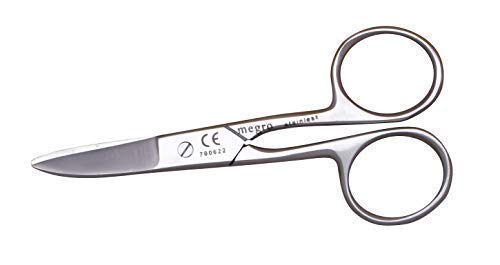 Nagelschere 10 cm Schere Stahl matt CE Norm gebogen oder gerade von Megro(gebogen) von Loeland