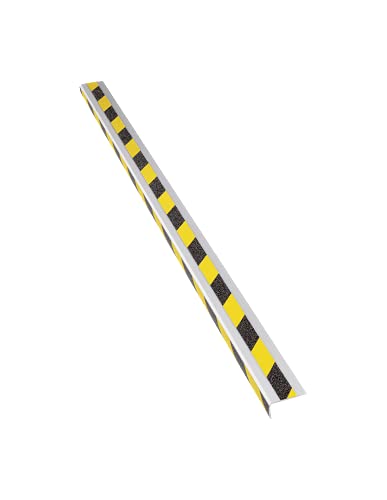 Antirutschtreppenkantenprofil Aluminium m2 Easy Clean schwarz/gelb 53x800x31mm von Mehlhose Antirutschprodukte