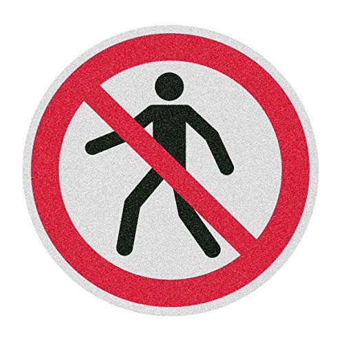 m2-Antirutschbelag Bodenmarkierungssymbol "Fußgänger verboten" Kreis 400mm von Mehlhose Antirutschprodukte