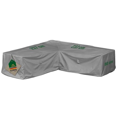 Mehr Garten Abdeckung Gartenmöbel Winterfest Lounge L-Form, 237x237x80 cm, grau, Oxford 600D Gewebe, Abdeckplane Gartenmöbel wasserdicht, UV-beständig und wetterfest von Mehr Garten
