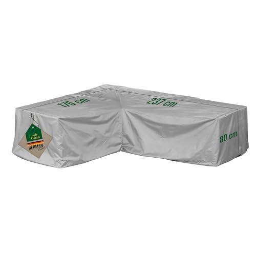 Mehr Garten Premium Protect Abdeckung Gartenmöbel Loungegruppe L-Form, kurze Seite links, 237x175x80 cm, hellgrau, atmungsaktives 2-lagiges Polyestergewebe wasserdicht und UV-beständig von Mehr Garten
