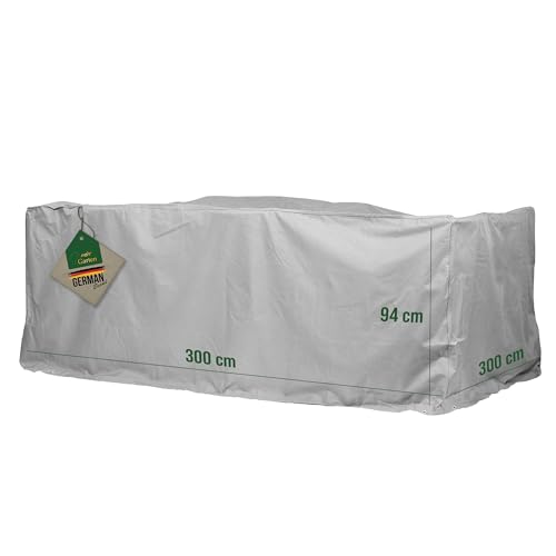Mehr Garten Premium Protect Abdeckung Sitzgruppe rechteckig, 300x300x94 cm, hellgrau, atmungsaktives 2-lagiges Polyestergewebe, Gartenmöbel Abdeckung wasserdicht und UV-beständig von Mehr Garten