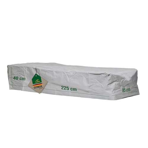 Mehr Garten Premium Protect Abdeckung Sonnenliege 225x85x40 cm, hellgrau, atmungsaktives 2-lagiges Polyestergewebe, Schutzhülle für Gartenliege wasserdicht und UV-beständig von Mehr Garten